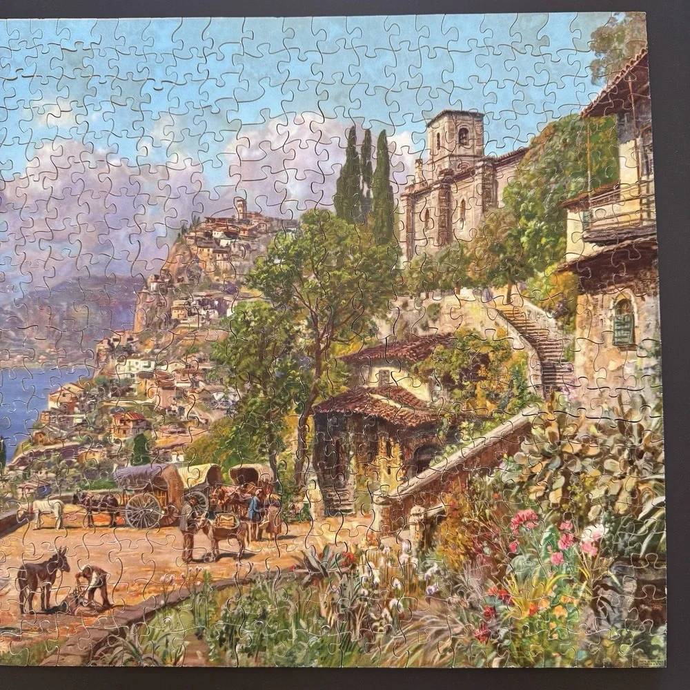 VINTAGE Wood Jigsaw Puzzle J.K. Straus - Blue Shores  over 500 Pieces Complete